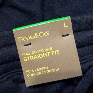 Style & Co Womens Navy Blue Straight Fit Mid Rise Fleece Sweatpants Large NWT thumbnail 5