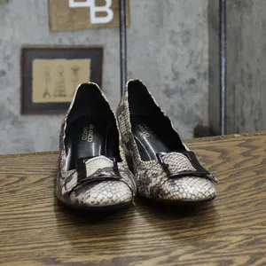 Franco Sarto Womens Vintage Snake Print Short Buckle Heels Python Brown 7M thumbnail 3