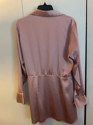 Zara Satin Effect Pink Dress Medium New thumbnail 3