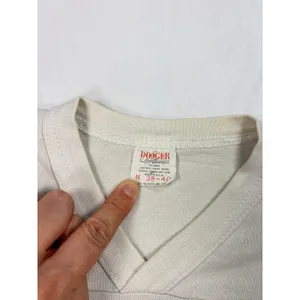 VTG Dodger Sportswear 1970s V neck T shirt. Mendota Trojans. Size M. athletic thumbnail 2