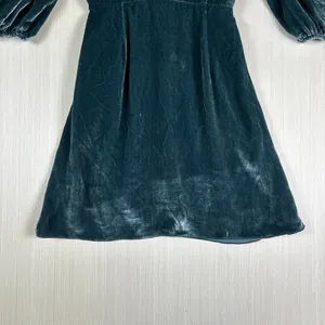 Aritzia Wilfred Lyric Women's Dress Sz 0 Green Velvet Silk Blend Mini Faux‎ Wrap thumbnail 11
