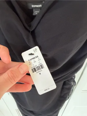 NWT Express Black Ruched‎ Mesh Midi Dress Size M Bodycon Cocktail Party thumbnail 3