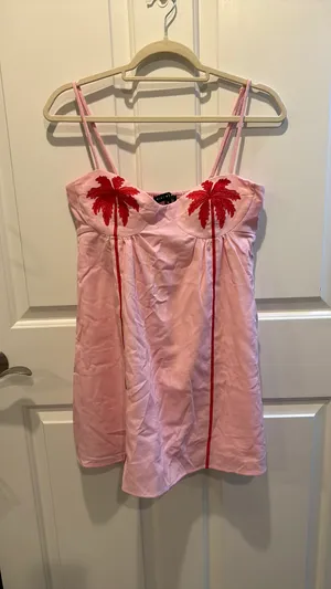 Blue Blush Pink Palm Tree Dress thumbnail 2