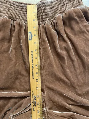 Anthropologie Gloria Velvet Jogger Taupe Size SMALL thumbnail 4