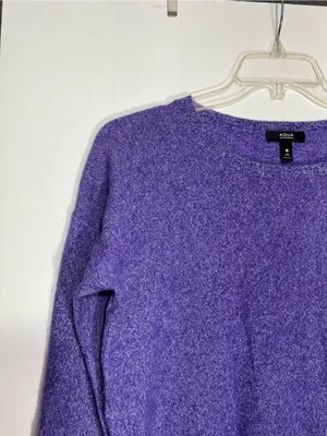 AQUA Cashmere 100% Cashmere Rolled Edge purple Sweater size M thumbnail 4