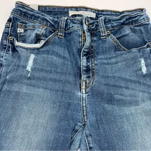 KanCan Estilo Style Women's Medium Wash Straight Leg Ankle Length Distress Jeans thumbnail 8