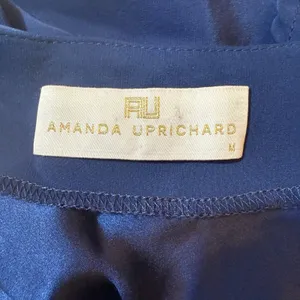 Amanda Uprichard M 100% Liquid Silk‎ Shift Dress Blue Career Office Made In USA thumbnail 10