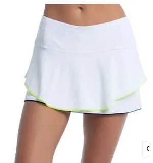Lucky in Love Pique Flip Pickleball Tennis Skort White thumbnail 1