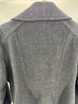 London Fog Women's Dark Charcoal Pea Coat L wool blend winter outdoors neutral thumbnail 9