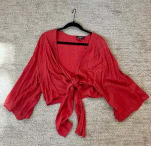 Lulus Rust Red Tie-Front Top thumbnail 2