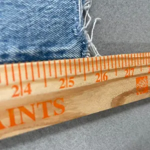 Levis Jeans Womens 24 Light Blue Wedgie Straight Distressed Button Fly Raw Hem thumbnail 9