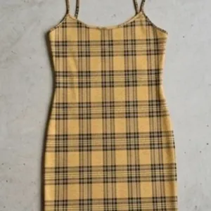 Y2K Mustard Yellow & Black Plaid Mini Slip Dress 90s Schoolgirl S/M thumbnail 5