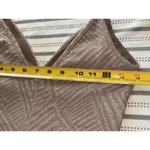 Privy Gold Mesh Padded Sequin Bodycon Keyhole Dress Party Cocktail Sleeveless XS thumbnail 16