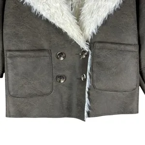 Raga Faux Shearling Jacket Womens M‎ Brown White Boho Shaggy Retro Hippie 70s thumbnail 5