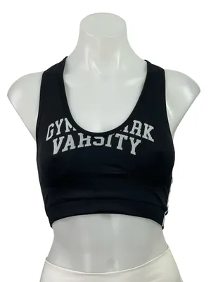 Gymshark Lift Varsity Black Racerback Seamless Sports Bra Cropped Tank Top Sz S thumbnail 1