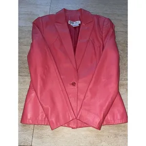 Vintage Carlisle Pink Leather‎ Women's Jacket Sz 4 thumbnail 5
