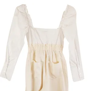 WeWoreWhat Shirt Jumpsuit Ivory NEW Size XS Long Sleeve Paperbag Waist Pant‎ thumbnail 8