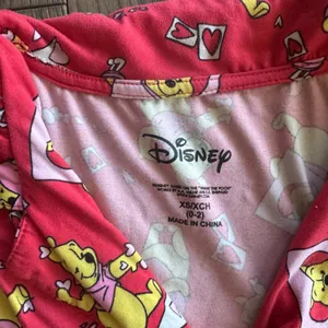 Disney Red Ladies Winnie the Pooh Print Pajamas Set XS - FITS LIKE A SMALL thumbnail 3