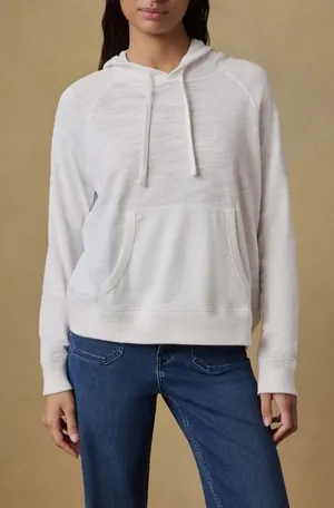 Women’s Faherty Sunwashed Organic Cotton Hoodie White Size M thumbnail 1