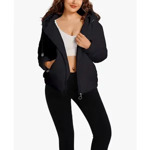 Brand New Womens Hujoin Hooded Black Puffer Winter Jacket Coat - Sz L thumbnail 3