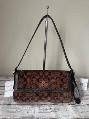 Coach Etta Small Flap Bag In Signature Chenille thumbnail 2