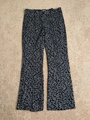 Maeve Anthropologie Leopard Print Knit Pants Gray Black Pull-On Size‎ Small thumbnail 2