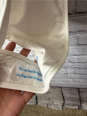 NWT shade and shore Bride Embroidered One-Shoulder White Bridal Swimwear small thumbnail 9