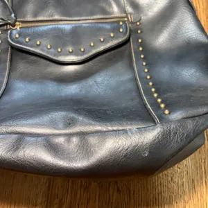 Y2K Black Studded Faux Leather Hobo‎ Shoulder Bag Brass Hardware Western Boho thumbnail 14