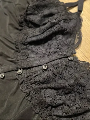 Free People X Hot As Hell Lace Black Button Up Cami: Size Medium thumbnail 5