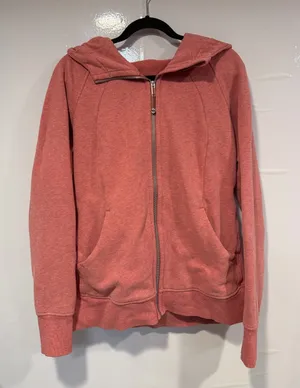 Cozy Zip-Up Lululemon Scuba Hoodie in Dusty Coral thumbnail 1