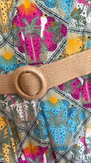 Loft Tropical Maxi Dress with Belt Maxi 10 thumbnail 2