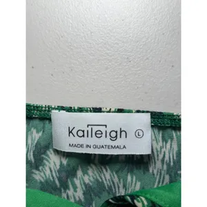Stitch Fix Kaileigh‎ Rica Green Abstract Cropped Jumpsuit Large Tie Belt Strappy thumbnail 6