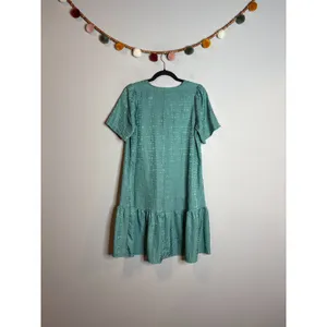 A New Day teal textured drop waist dress thumbnail 2