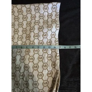 Michael Kors Scarf Reversible Infinity Ivory/Gold‎ Metallic MK Logo Soft OS thumbnail 7