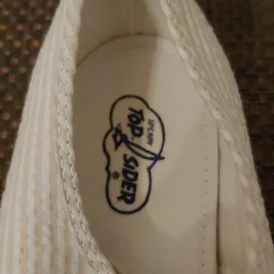 Sperry Top-Sider size 9 1/2 pale pink & white stripe NWOT thumbnail 2