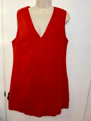 Commence Red Sheath Dress V Neck Sleeveless Party Cocktail Mini Dress Size L thumbnail 2