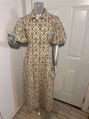 Tuckernuck Mimi Midi Dress Small Floral Puff Sleeve Cottagecore Cotton thumbnail 11
