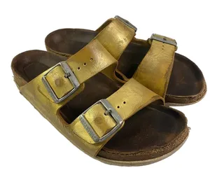 Birkenstock Arizona Gold Sandals 38 Womens‎ 7 has some wear thumbnail 1