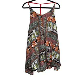Umgee Boho Patchwork Tank Tunic‎ Womens L Tribal Swing Sleeveless thumbnail 2
