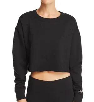 Distressed Cropped Sweatshirt thumbnail 1