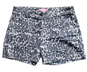Isaac Mizrahi Mixed Grey Leopard Print Preppy Cotton Stretch Shorts‎ 8 thumbnail 1