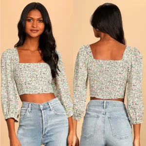 Lulus Even Sweeter Floral Print‎ Crop Top Xsmall thumbnail 2