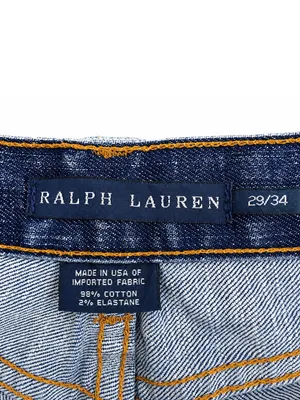 Ralph Lauren Blue Denim Jeans with Brown Leather Patch thumbnail 5