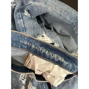 American‎ Eagle Highest Rise 90s Boyfriend Jeans Womens 6R Blue Distressed thumbnail 6