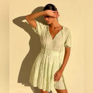 Lusana Ayla Mini Dress In Seawave Size Small NWT thumbnail 2