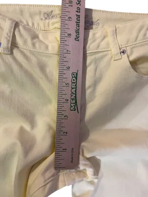 American Eagle Skinny Jeans Womens 14 Low Rise Butter Yellow Stretch Denim thumbnail 14
