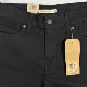 Levi's 721 Womens 8 Long 29x32 Black Distressed High Rise Skinny Jeans NWT thumbnail 5