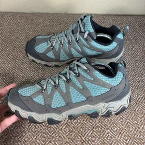 Oboz Luna Low Hiking Shoes Boots Women’s Sz 9 Blue Gray Outdoor Camping Fishing thumbnail 4