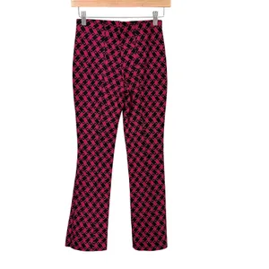 Maeve Anthropologie The Margot red Black Geometric Kick Flare Pants XXS thumbnail 4