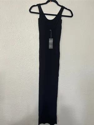 Savage X Fenty Black Sleeveless Ribbed Maxi Dress thumbnail 2